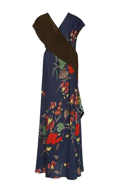 Shop Diane Von Furstenberg Multi Print Draped Dress