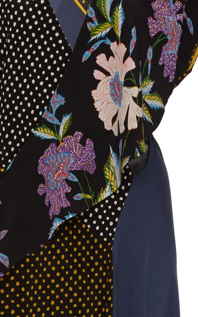Shop Diane Von Furstenberg Multi Print Draped Dress