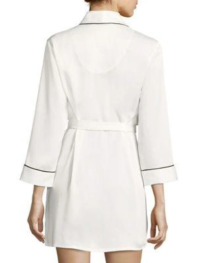 Shop Kate Spade Long Sleeve Embroidered Robe In Ivory Bridal