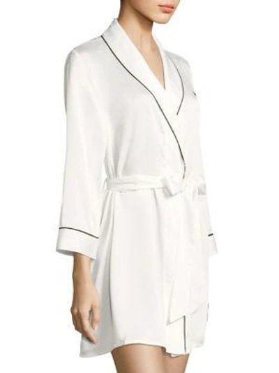 Shop Kate Spade Long Sleeve Embroidered Robe In Ivory Bridal