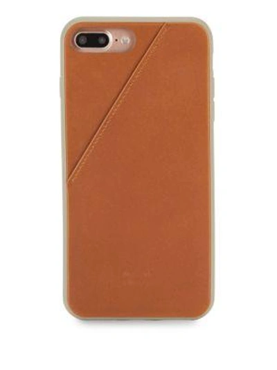 Shop Boostcase Leather Iphone 7+ Card Case In Taupe