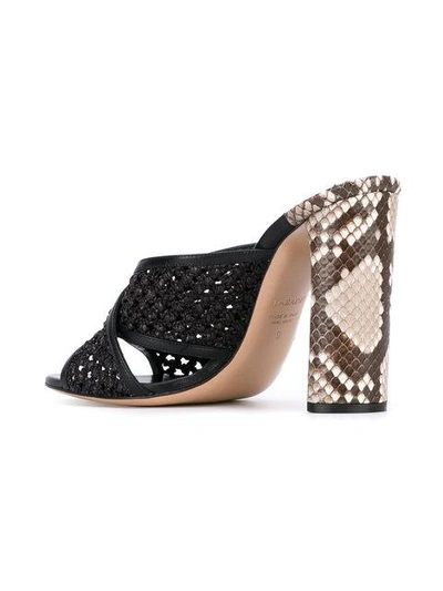 Shop Casadei Snakeskin Effect Crossover Mules