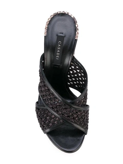Shop Casadei Snakeskin Effect Crossover Mules