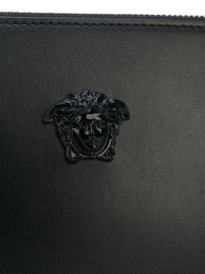 Shop Versace Palazzo Medusa Wristlet Clutch Bag In Black ,multicolour