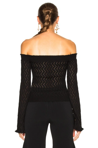 Shop Erdem Bella Lace Knit Off The Shoulder Sweater In Black