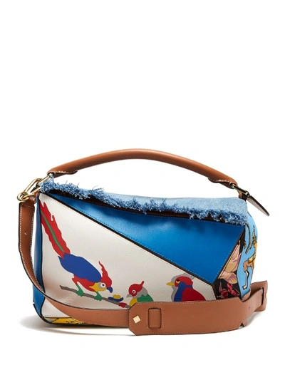 Loewe Puzzle Patchwork Denim Satchel Bag, Multi, Multi Pattern In Additional Details Will Be Added When The Item Arrives In Stock