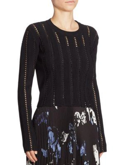 Shop Proenza Schouler Cropped Sweater In Black