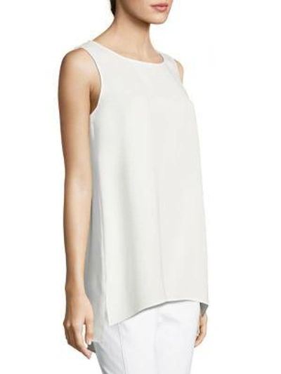 Shop Lafayette 148 Ruthie Silk Blouse In Cloud