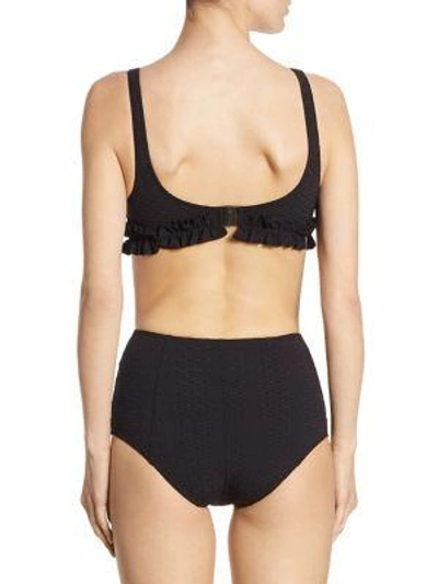 Shop Lisa Marie Fernandez Colby Ruffled High-waist Bikini Set In Black