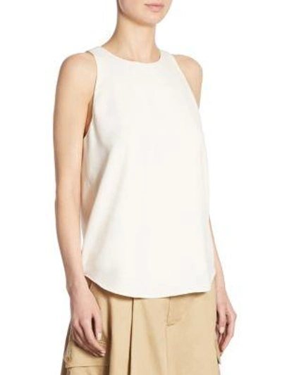 Shop Polo Ralph Lauren Twill Sleeveless Top In Pure White