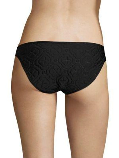 Shop Duskii Ochre Embossed Hipster Bikini Bottom In Black Embossed