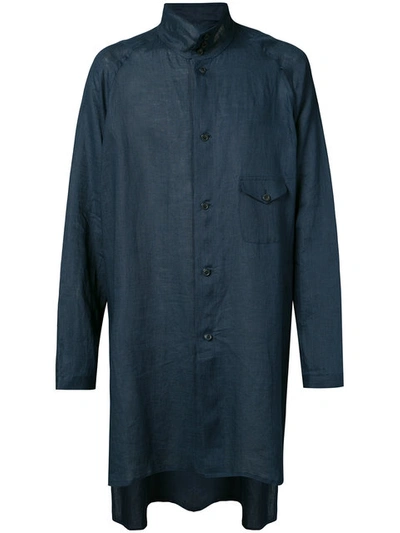 Yohji Yamamoto Long Shirt Jacket - Blue