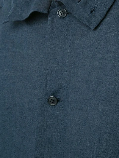 Shop Yohji Yamamoto Long Shirt Jacket - Blue