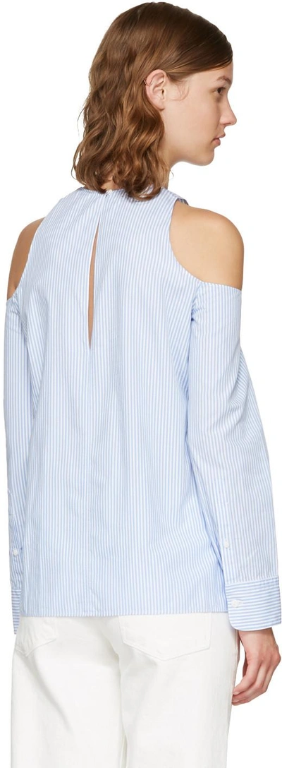 Shop Rag & Bone Rag And Bone Blue Striped Collingwood Blouse In Bby Blue Stripe