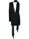 SAINT LAURENT asymmetric fitted dress,DRYCLEANONLY