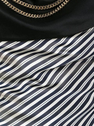 Shop Lanvin Embellished Striped Blouse In Black