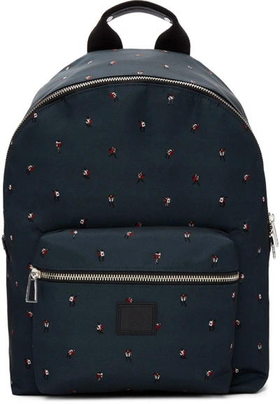 Ps By Paul Smith Green 'dancing Dice' Backpack In Deep Jade
