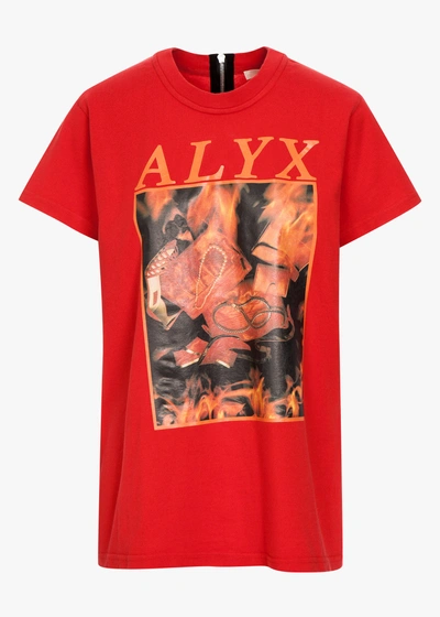 Alyx Open Back Tee In Red