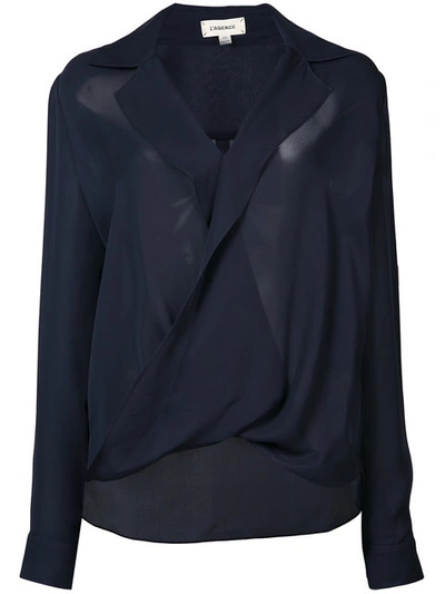 L Agence L'agence Rita Blouse In Blue In Midnight
