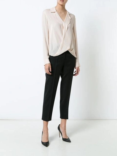 Shop L Agence L'agence Twisted Shirt - Neutrals