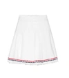 THOM BROWNE Pleated cotton mini skirt