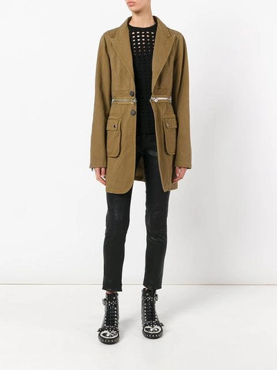 Shop Givenchy Longline Military Blazer In Neutrals