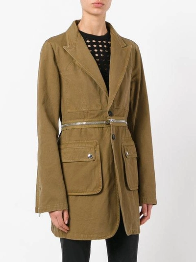 Shop Givenchy Longline Military Blazer In Neutrals