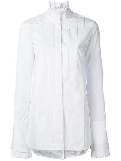 Shop Ellery Pleated Front Shirt In White
