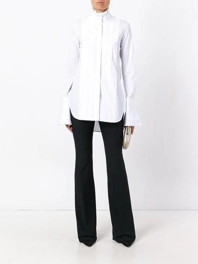 Shop Ellery Pleated Front Shirt In White