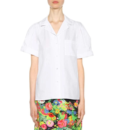 Shop Rosie Assoulin Embellished Printed Cotton Shirt In White