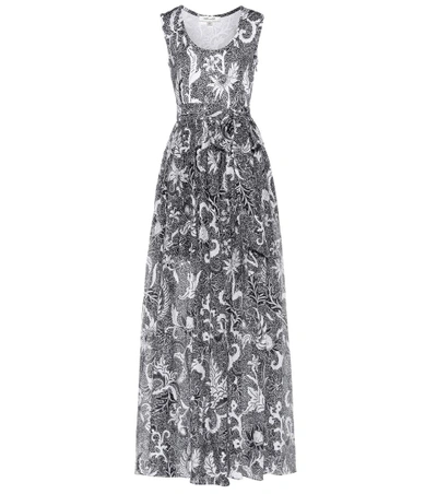 Shop Diane Von Furstenberg Serret Paisley Cotton And Silk Dress In Black