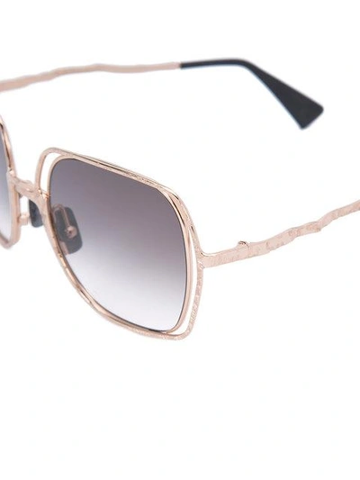 Shop Kuboraum Oversized Sunglasses - Metallic