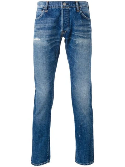 Shop Visvim Slim-fit Jeans - Blue