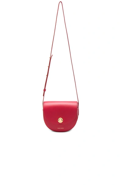 Shop Mansur Gavriel Mini Saddle Bag In Flamma Calf