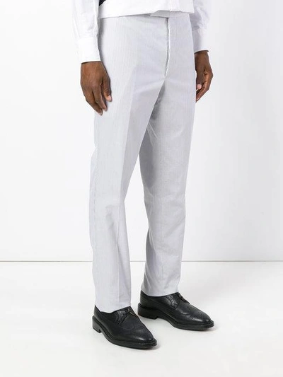 Shop Thom Browne Rear Strap Trousers - Grey