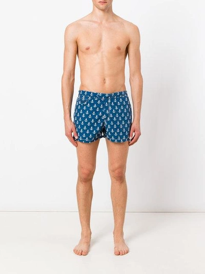 Shop Mc2 Saint Barth Anchor Print Swim Shorts