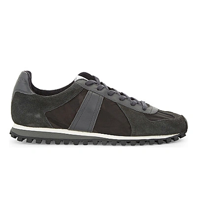 Sandro Tx-03 Leather & Suede Lace-up Trainers In Grey