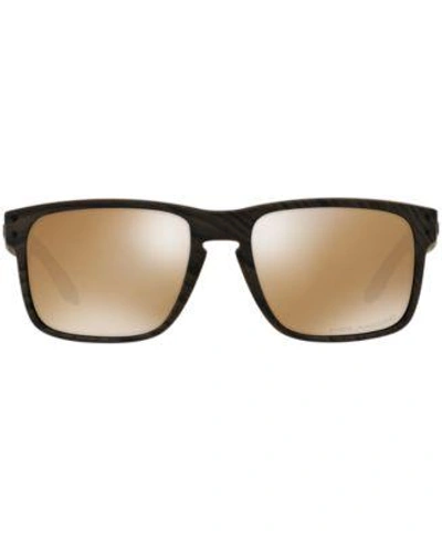 Shop Oakley Polarized Sunglasses, Oo9102 Holbrook Woodgrain In Tortoise Brown/grey Mirror Polar
