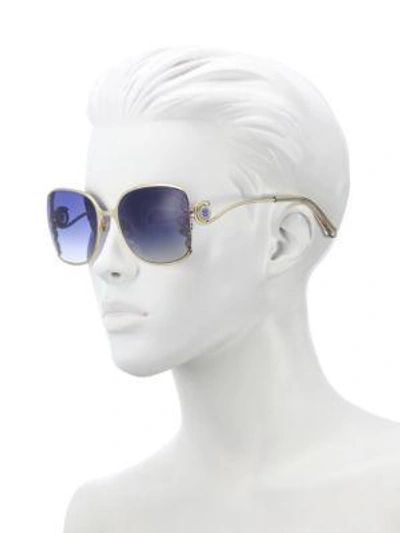 Shop Roberto Cavalli 61mm Oversized Square Sunglasses In Pale Gold