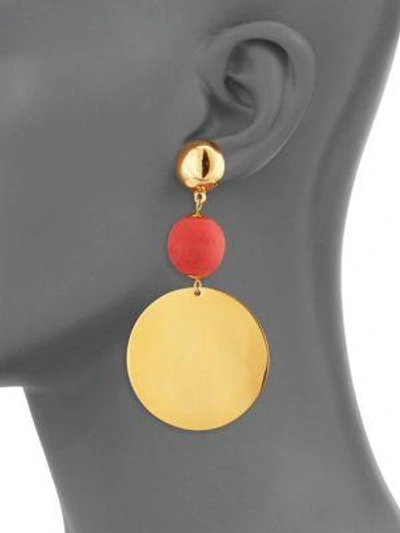 Shop Elizabeth And James Cannes Drop Earrings In Gold-coral