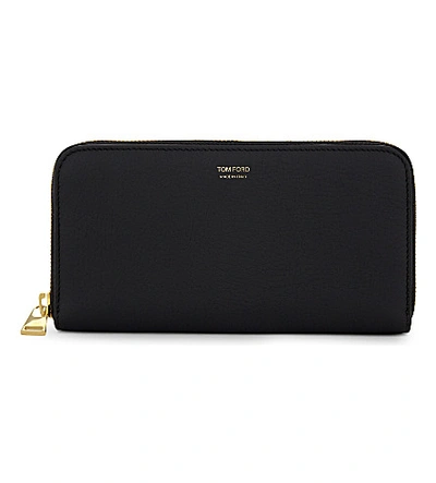 Tom Ford Pebble Grain Leather Purse In Blk