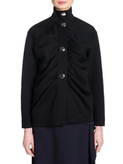 Shop Marni Button Front Scuba Jacket In Black