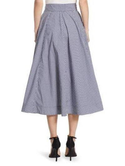Shop Alexis Hadley Gingham Midi Skirt In Blue Gingham