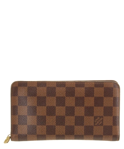 Louis Vuitton Damier Ebene Canvas Zippy Wallet' In Brown