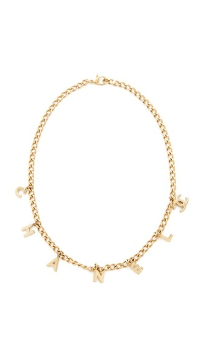 What Goes Around Comes Around Chanel Charm Necklace (previously Owned) In Gold