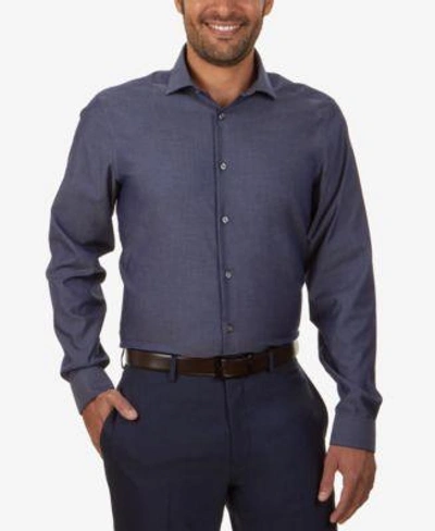Shop Calvin Klein Steel Men&#039;s Slim-fit Non-iron Performance Solid Dress Shirt In Med Blue