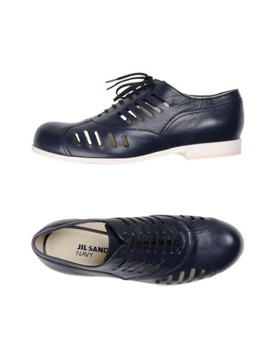 Jil Sander Laced Shoes In Dark Blue