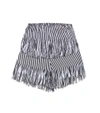 PRISM Fringed cotton shorts