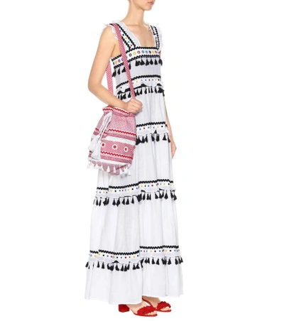 Shop Dodo Bar Or Embellished Cotton Maxi Dress In White Colorful