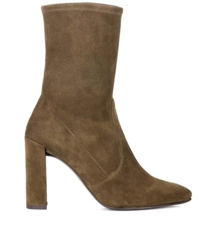 Shop Stuart Weitzman Clinger Suede Ankle Boots In Green